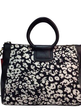 HOBO Sheila Black White Satchel Crossbody Bag